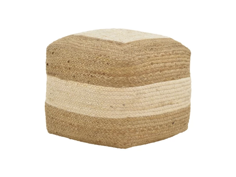 Σκαμπό-Πουφ Sofian Inart Μπεζ 100% Γιούτα 40X40X35Εκ
