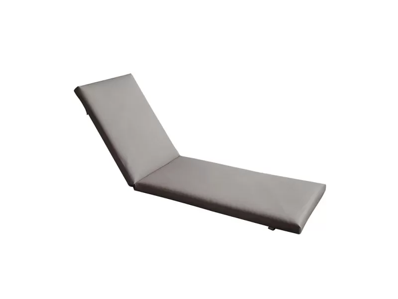 Sunlounger Μαξιλάρι Ξαπλώστρας Pvc Γκρι Με Φερμουάρ & Velcro (Foam+Polyester) 196(78+118)x60x7cm