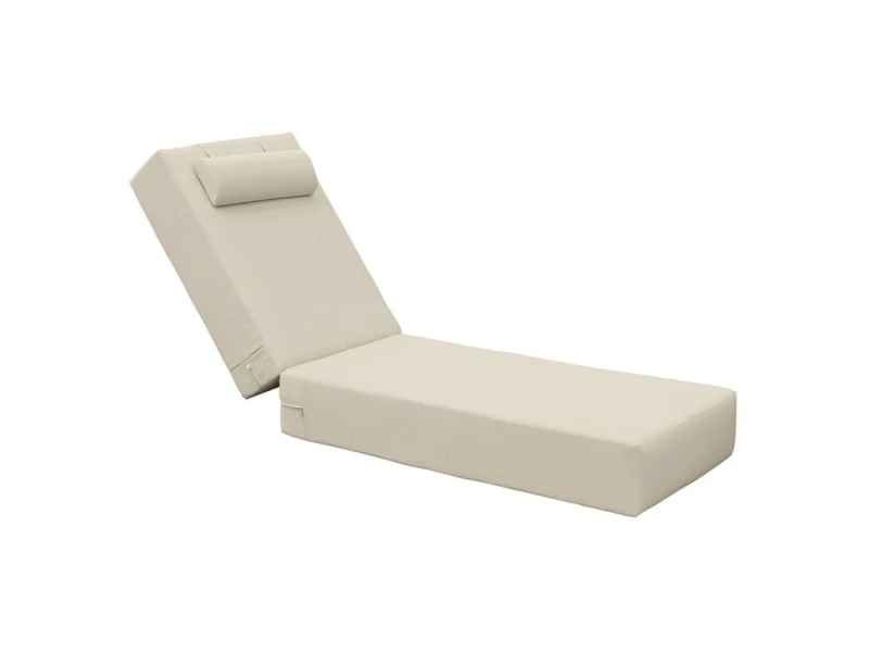 Sunlounger Μαξιλάρι Ξαπλώστρας 20Cm, Προσκέφαλο, Ύφασμα Water Repellent Sandy, Φερμουάρ 196(78+118)x60x20cm
