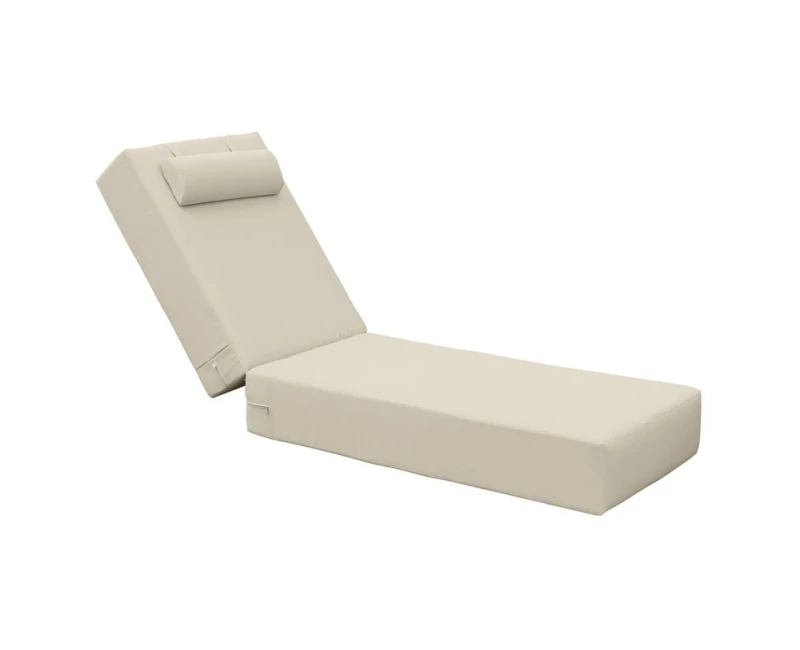 Sunlounger Μαξιλάρι Ξαπλώστρας 20Cm, Προσκέφαλο, Ύφασμα Water Repellent Sandy, Φερμουάρ 196(78+118)x60x20cm