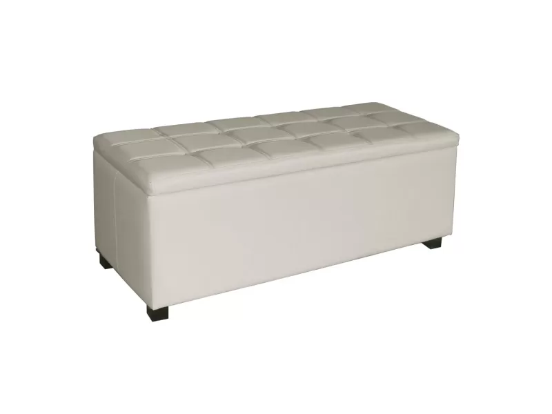 Denise Σκαμπό Αποθηκευτικό - Ταμπουρέ, Pu Εκρού 113x43x45cm
