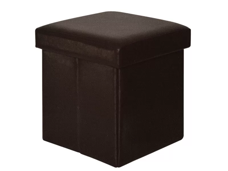 Orion Σκαμπό Αποθηκευτικό - Βοηθητικό, Pu Σκούρο Καφέ 38x38x38cm