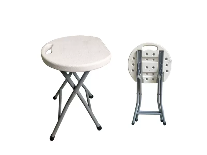 Blow Σκαμπό Βοηθητικό - Πτυσσόμενο, Μέταλλο Βαφή Γκρι, Hdpe Άσπρο 33x30x45cm