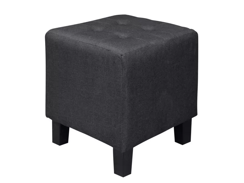 Medea Σκαμπό Βοηθητικό, Ύφασμα Μαύρο 37x37x42cm