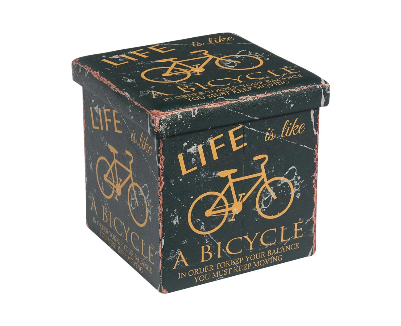 Orion Σκαμπό Αποθηκευτικό - Βοηθητικό, Pu Deco Bike 38x38x38cm - Εικόνα 2 | Mypouf.gr