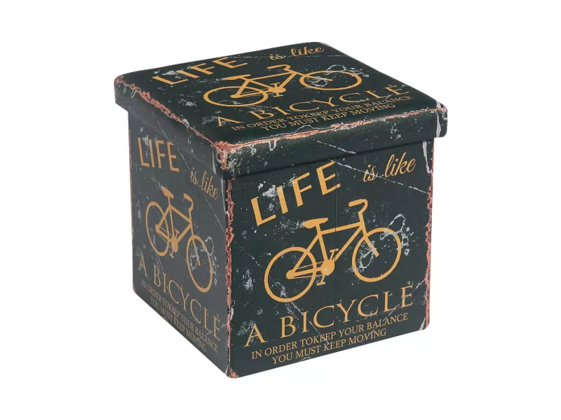 Orion Σκαμπό Αποθηκευτικό - Βοηθητικό, Pu Deco Bike 38x38x38cm