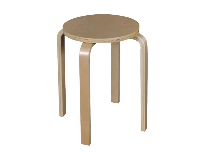 Hamilton Σκαμπό Βοηθητικό, Στοιβαζόμενο, Απόχρωση Σημύδα Φ32cm H.44cm