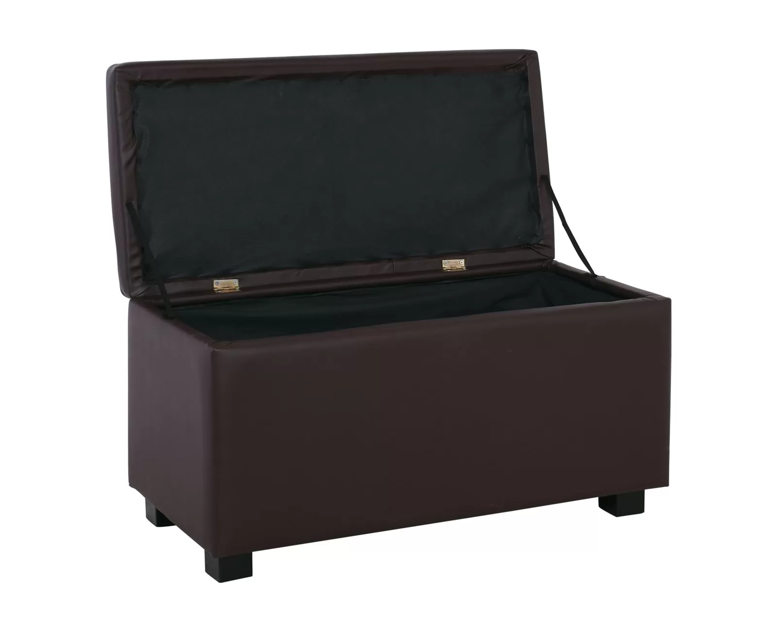 Denise Σκαμπο Με Αποθηκευτικό Χώρο - Ταμπουρέ, Pu Σκούρο Καφέ 88x43x45cm | Mypouf.gr