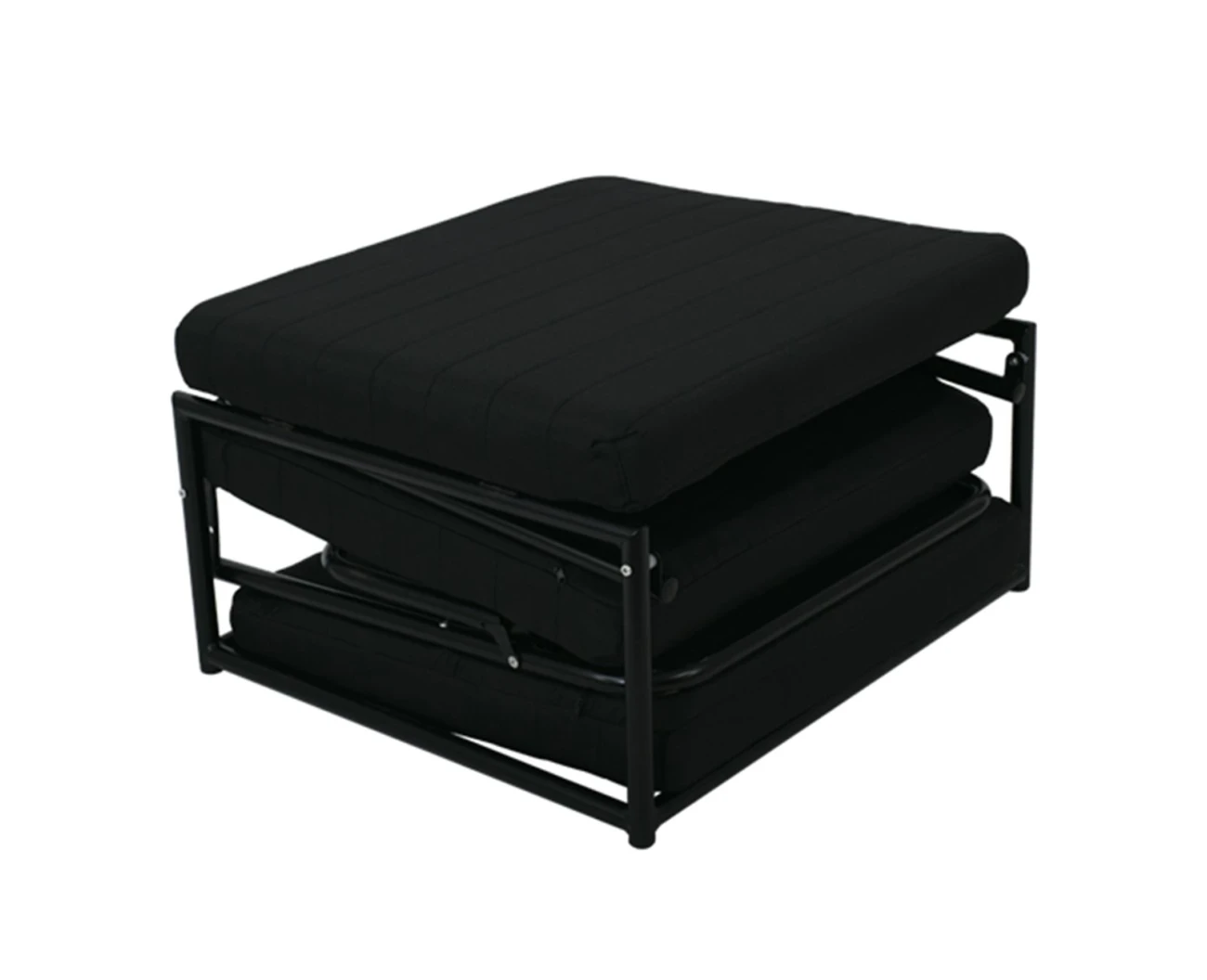 Logan Σκαμπό - Κρεβάτι, Σαλονιού - Καθιστικού, Στρώμα 7Cm, Ύφασμα Μαύρο 72x65x42cm Bed:72x180x42cm - Εικόνα 4 | Mypouf.gr