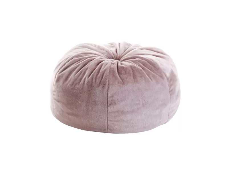 Tico Luxury Πουφ Τεχνητή Γούνα Απόχρωση Sand, Αποσπώμενο Κάλυμμα - Εσωτερικού Χώρου 80x80x76cm