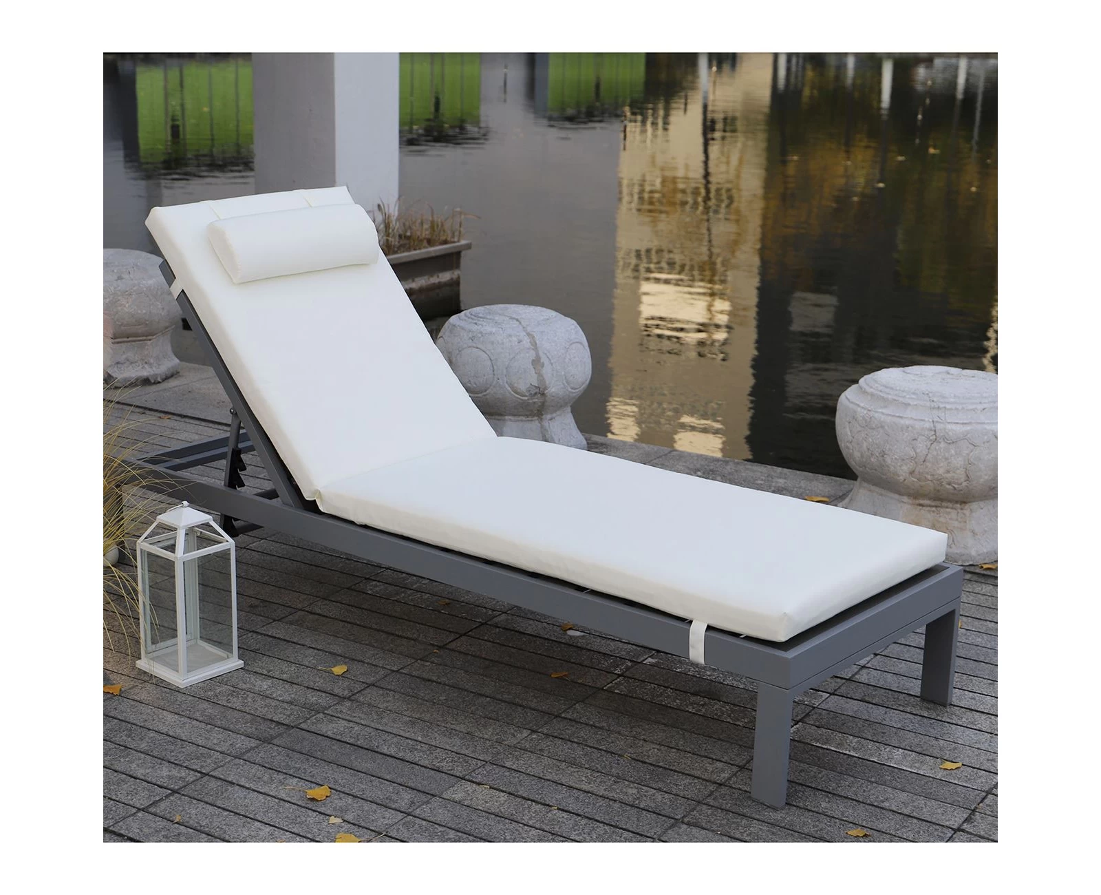 Sunlounger Μαξιλάρι Ξαπλώστρας Με Προσκέφαλο, Ύφασμα Water Repellent Εκρού, Φερμουάρ 196(78+118)x60x7cm | Mypouf.gr Sunlounger Μαξιλάρι Ξαπλώστρας Με Προσκέφαλο, Ύφασμα Water Repellent Εκρού, Φερμουάρ 196(78+118)x60x7cm | Mypouf.gr