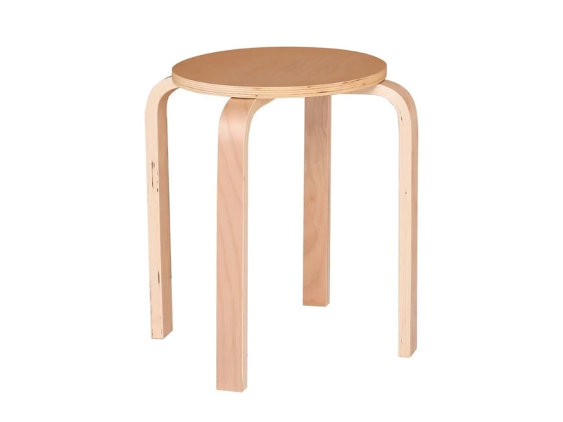 Hamilton Σκαμπό Βοηθητικό, Στοιβαζόμενο, Απόχρωση Σημύδα Φ32cm H.44cm