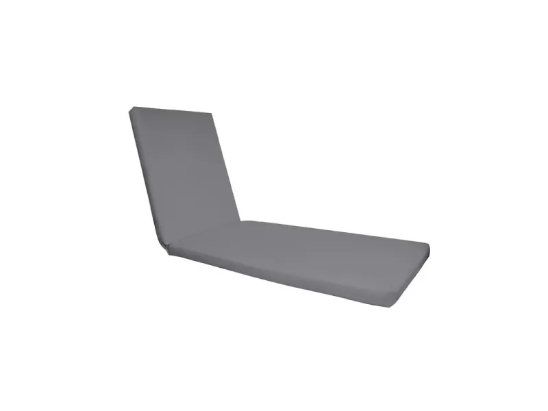 Sunlounger Μαξιλάρι Ξαπλώστρας Ύφασμα Γκρι Water Repellent, Foam+Polyester Φερμουάρ-Velcro 196(78+118)x60x7cm