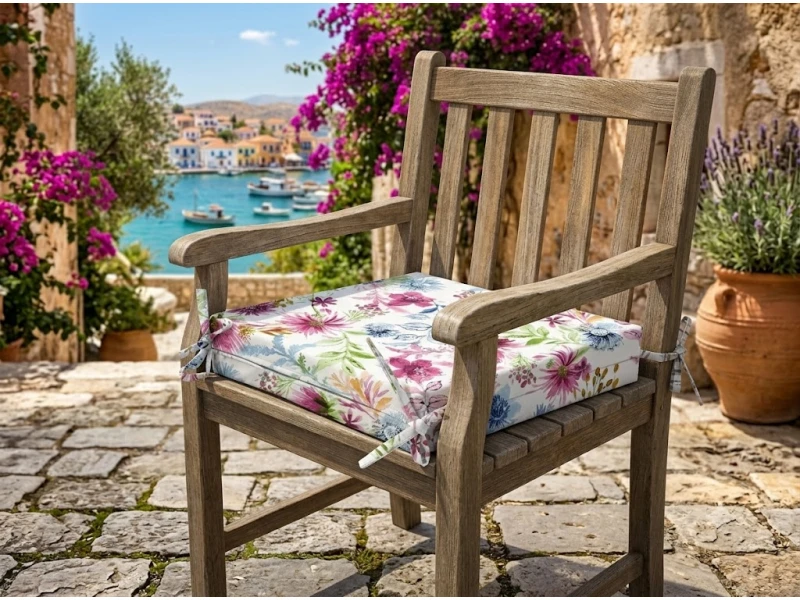 Μαξιλάρι Καρέκλας Με Δέσιμο - Λονέτα Ύφασμα Adele design