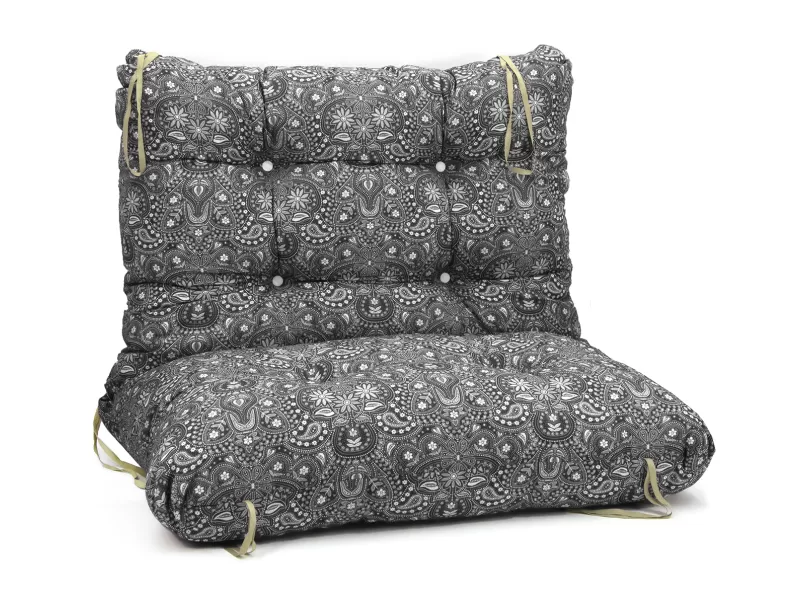 Μαξιλάρι για καναπέ με ενσωματωμένη πλάτη - Με Σχέδιο Sefu 850 - Λονέτα Ύφασμα Μαύρο