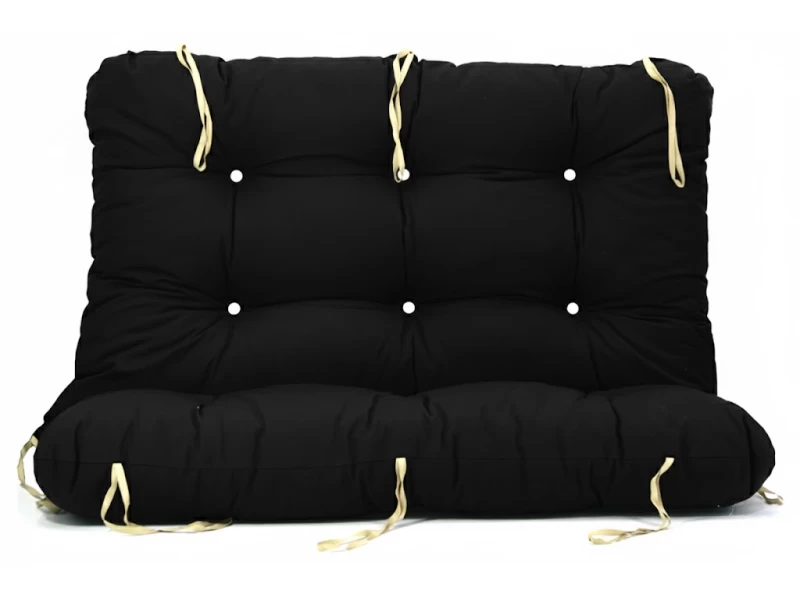 Μαξιλάρι για καναπέ με ενσωματωμένη πλάτη λονέτα - Μονόχρωμο μαύρο