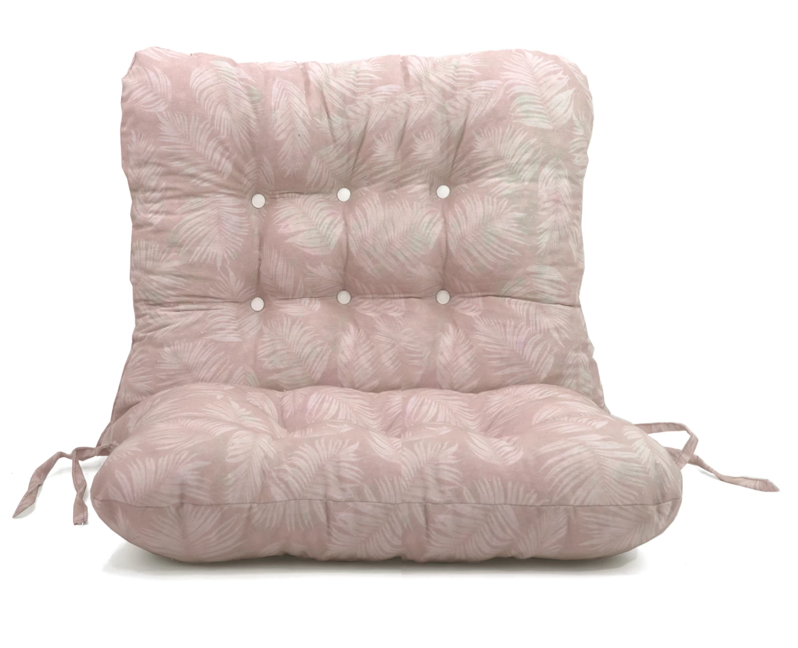 Μαξιλάρι για καναπέ με ενσωματωμένη πλάτη - Λονέτα Ύφασμα Frig 301 απόχρωση του σομόν με σχέδιo φύλλα | Mypouf.gr