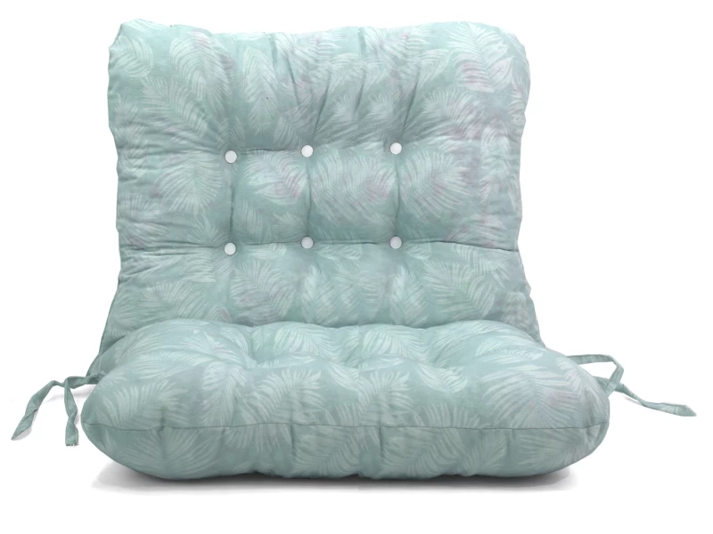 Μαξιλάρι για καναπέ με ενσωματωμένη πλάτη - Λονέτα Ύφασμα Frig 601 απόχρωση του γαλάζιου με σχέδιo φύλλα