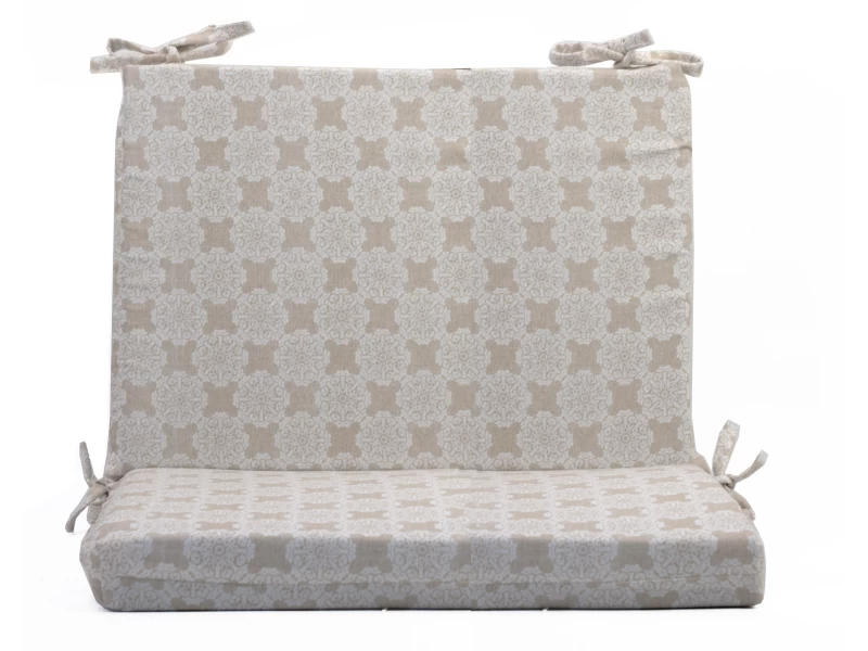 Μαξιλάρι για καναπέδες λονέτα με κορδόνια στην πλάτη απόχρωση του μπεζ με σχέδιo Kanada