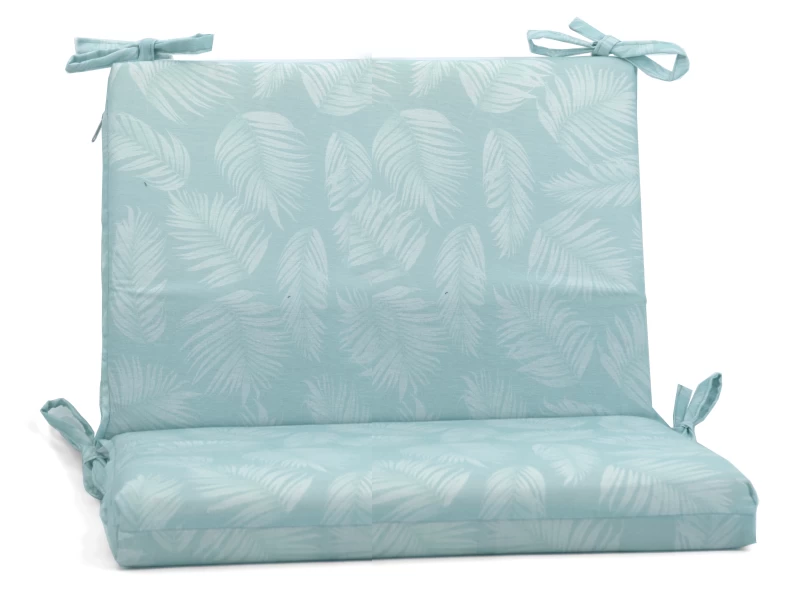 Μαξιλάρι για καναπέδες λονέτα με κορδόνια στην πλάτη Frig 601 απόχρωση του γαλάζιου με σχέδιo φύλλα