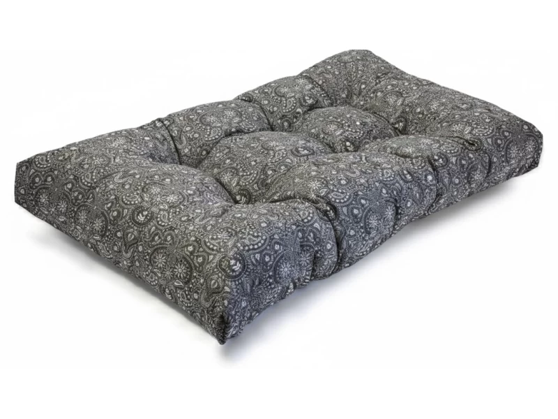 Μαξιλάρι για παλέτα με κουμπιά - Μπαμπού Με Σχέδιο Sefu 850 - Λονέτα Ύφασμα Μαύρο Με Σχέδιο