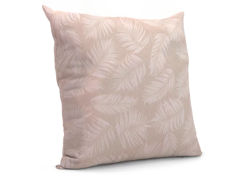 Μαξιλάρι καναπέ - δαπέδου Ύφασμα Λονέτα Frig 301 απόχρωση του σομόν με σχέδιo φύλλα