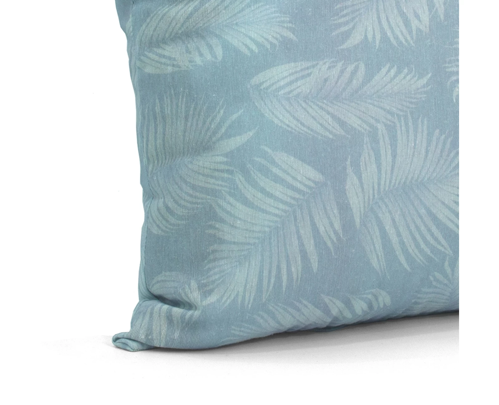 Μαξιλάρι καναπέ - δαπέδου Ύφασμα Λονέτα Frig 601 απόχρωση του γαλάζιου με σχέδιo φύλλα | Mypouf.gr