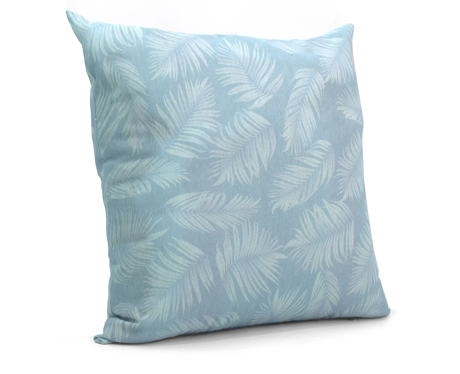 Μαξιλάρι καναπέ - δαπέδου Ύφασμα Λονέτα Frig 601 απόχρωση του γαλάζιου με σχέδιo φύλλα | Mypouf.gr