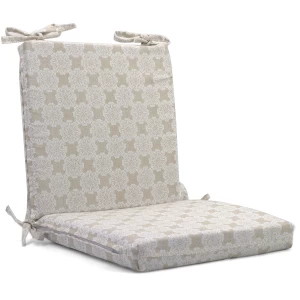 Μαξιλάρι καρέκλας λονέτα με κορδόνια στην πλάτη απόχρωση του μπεζ με σχέδιo kanada