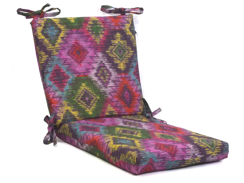 Μαξιλάρι καρέκλας λονέτα με κορδόνια στην πλάτη More 301 με σχέδιο ρόμβο