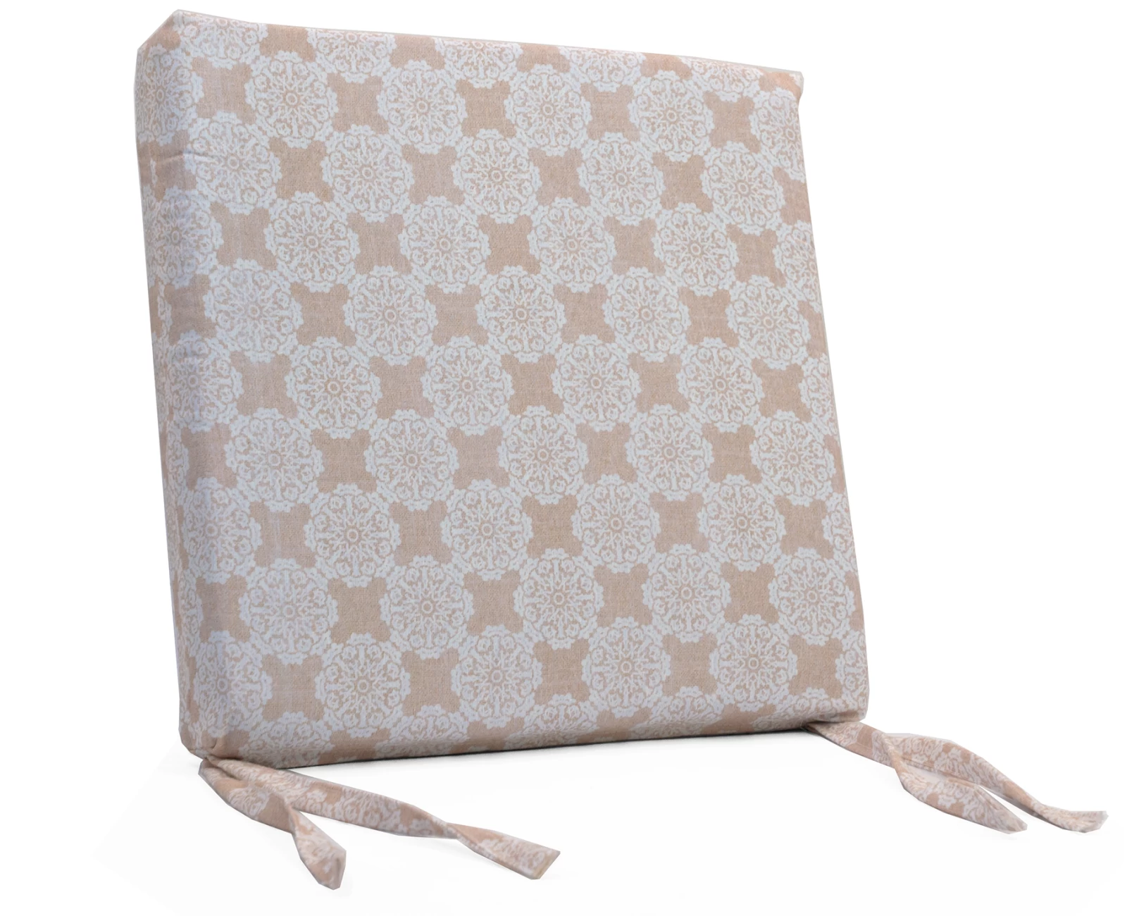 Μαξιλάρι Καρέκλας Με Δέσιμο - Λονέτα Ύφασμα απόχρωση του σομόν με σχέδιo Kanada - Norman | Mypouf.gr