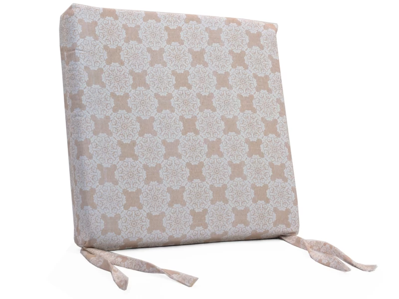 Μαξιλάρι Καρέκλας Με Δέσιμο - Λονέτα Ύφασμα απόχρωση του σομόν με σχέδιo Kanada - Norman