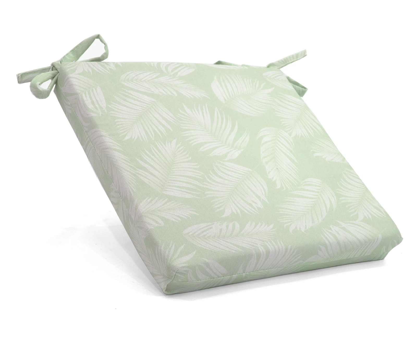 Μαξιλάρι Καρέκλας Με Δέσιμο - Λονέτα Ύφασμα Frig 701 απόχρωση του πράσινου με σχέδιo φύλλα | Mypouf.gr