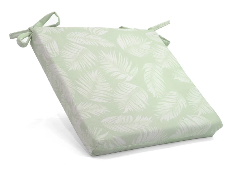 Μαξιλάρι Καρέκλας Με Δέσιμο - Λονέτα Ύφασμα Frig 701 απόχρωση του πράσινου με σχέδιo φύλλα