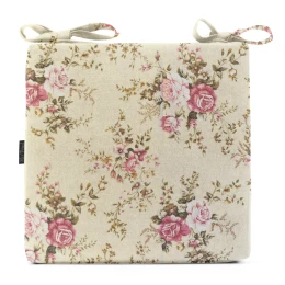 Μαξιλάρι Καρέκλας Με Δέσιμο Με Σχέδιο Floral Rakel 101 - Λονέτα Ύφασμα
