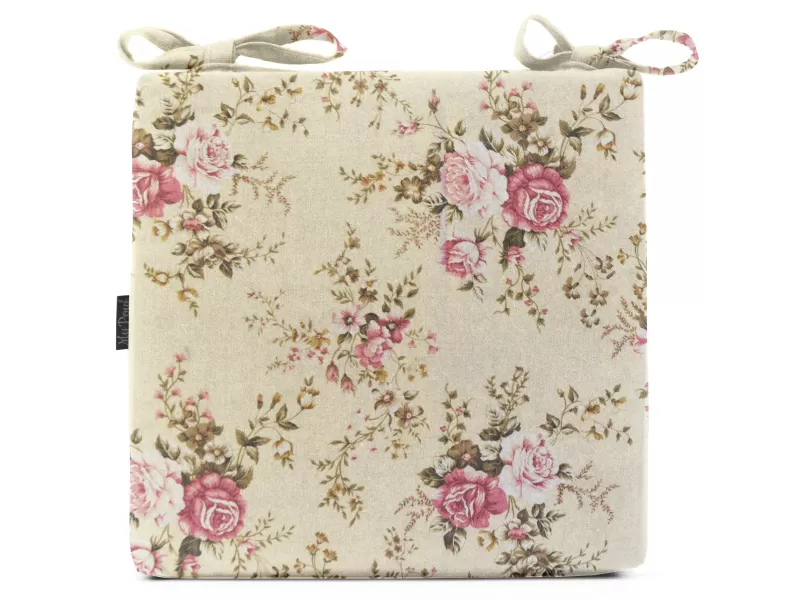 Μαξιλάρι Καρέκλας Με Δέσιμο Με Σχέδιο Floral Rakel 101 - Λονέτα Ύφασμα