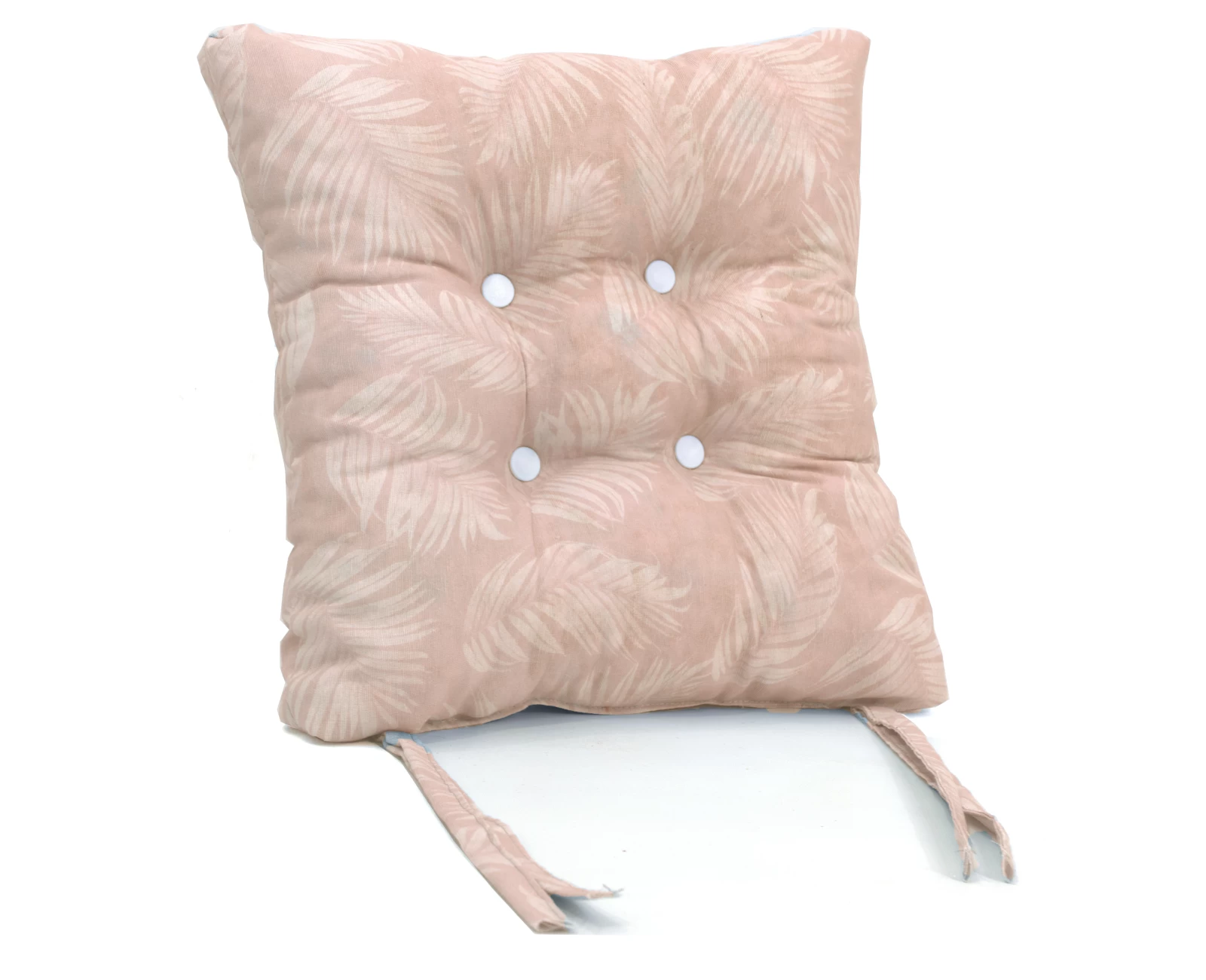 Μαξιλάρι κάθισμα μπαμπού Λονέτα Ύφασμα Frig 301 απόχρωση του σομόν με σχέδιo φύλλα | Mypouf.gr