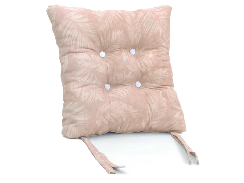 Μαξιλάρι κάθισμα μπαμπού Λονέτα Ύφασμα Frig 301 απόχρωση του σομόν με σχέδιo φύλλα