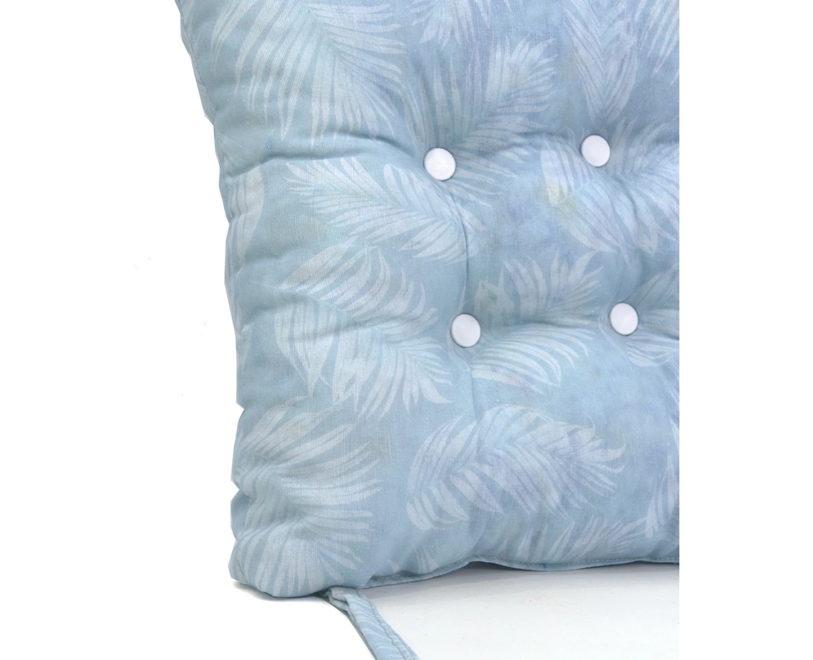 Μαξιλάρι κάθισμα μπαμπού Λονέτα Ύφασμα Frig 601 απόχρωση του γαλάζιου με σχέδιo φύλλα | Mypouf.gr