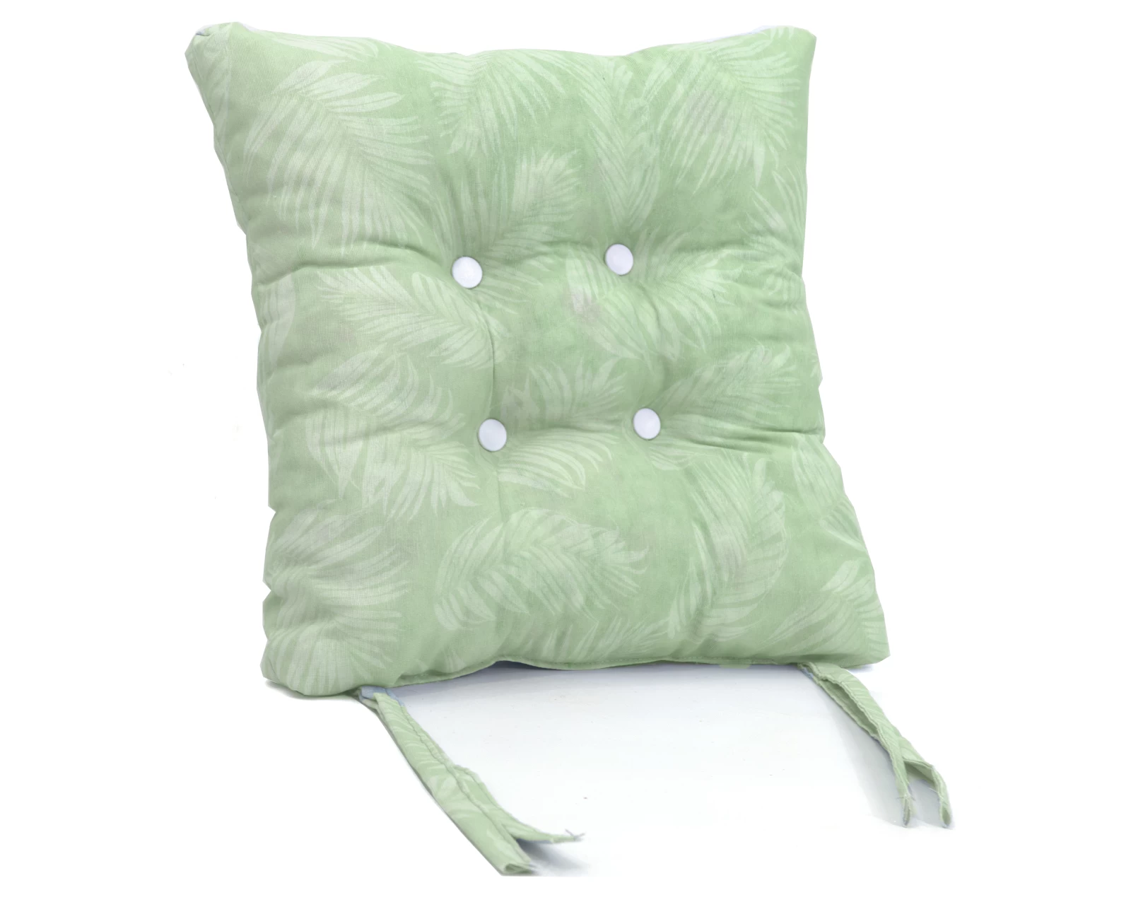 Μαξιλάρι κάθισμα μπαμπού Λονέτα Ύφασμα Frig 701 απόχρωση του πράσινου με σχέδιo φύλλα | Mypouf.gr