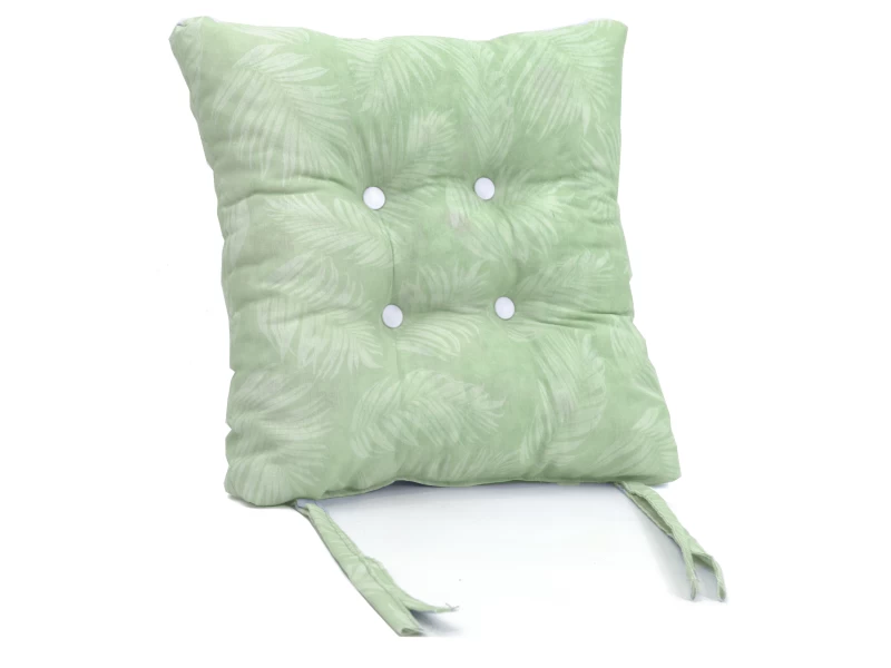 Μαξιλάρι κάθισμα μπαμπού Λονέτα Ύφασμα Frig 701 απόχρωση του πράσινου με σχέδιo φύλλα