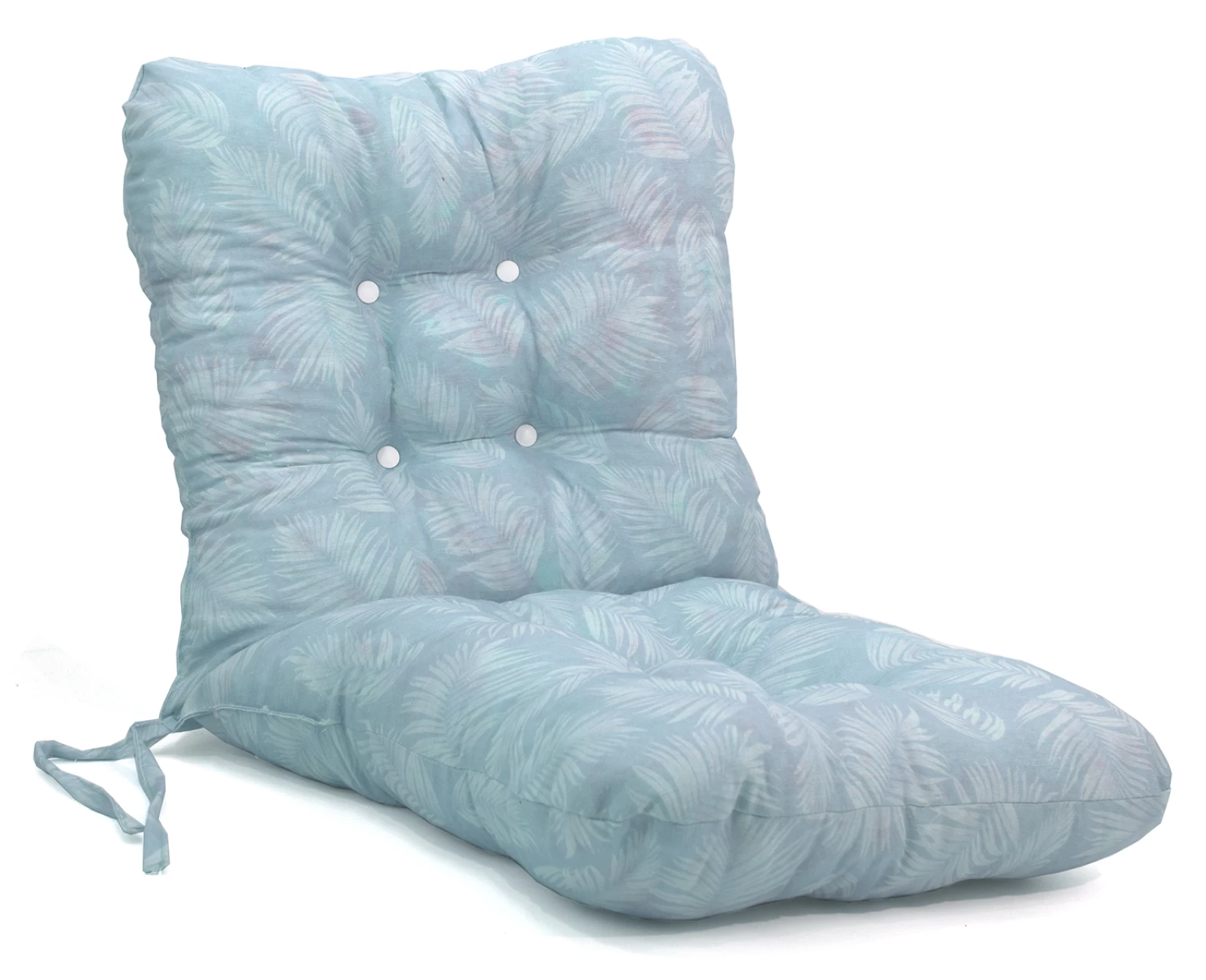 Μαξιλάρι μπαμπού ύφασμα λονέτα με πλάτη Frig 601 απόχρωση του γαλάζιου με σχέδιo φύλλα | Mypouf.gr