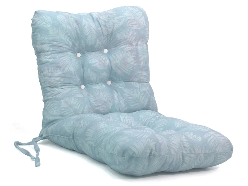 Μαξιλάρι μπαμπού ύφασμα λονέτα με πλάτη Frig 601 απόχρωση του γαλάζιου με σχέδιo φύλλα