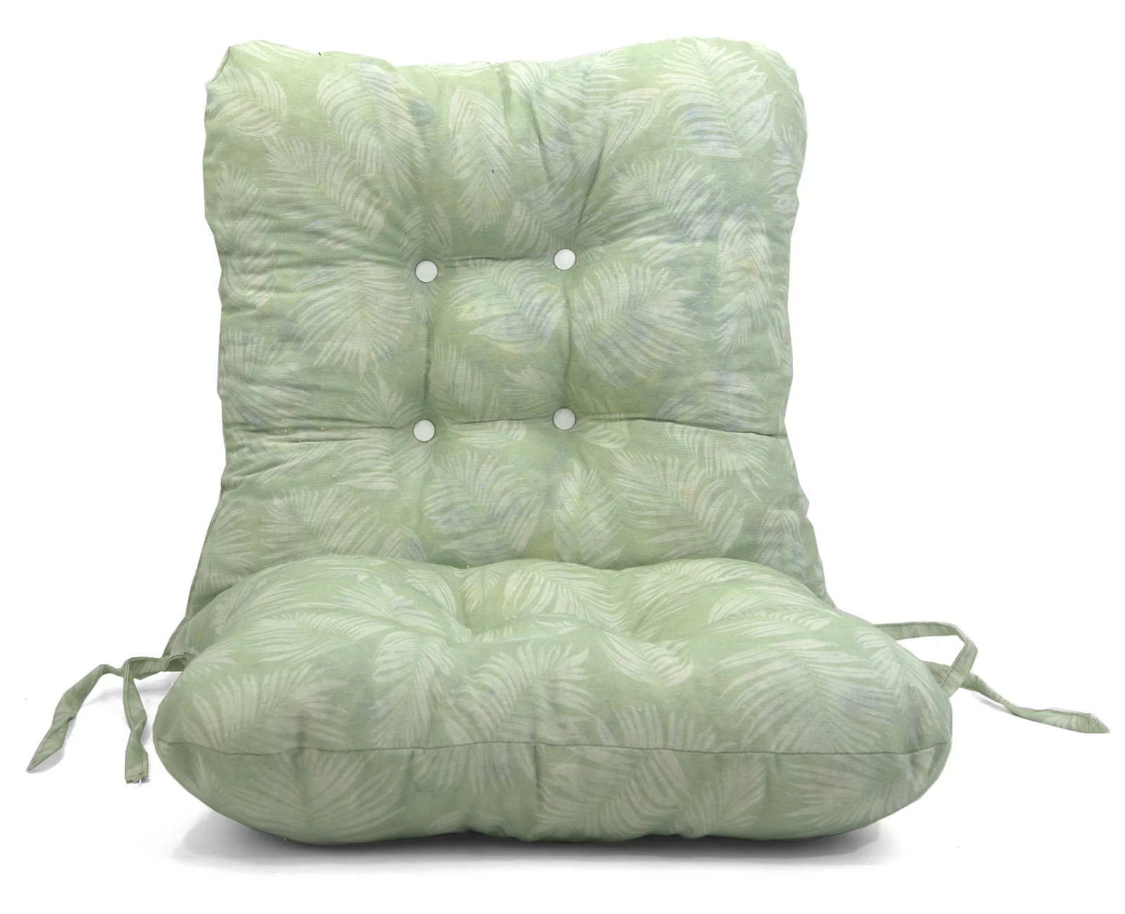 Μαξιλάρι μπαμπού ύφασμα λονέτα με πλάτη Frig 701 απόχρωση του πράσινου με σχέδιo φύλλα | Mypouf.gr