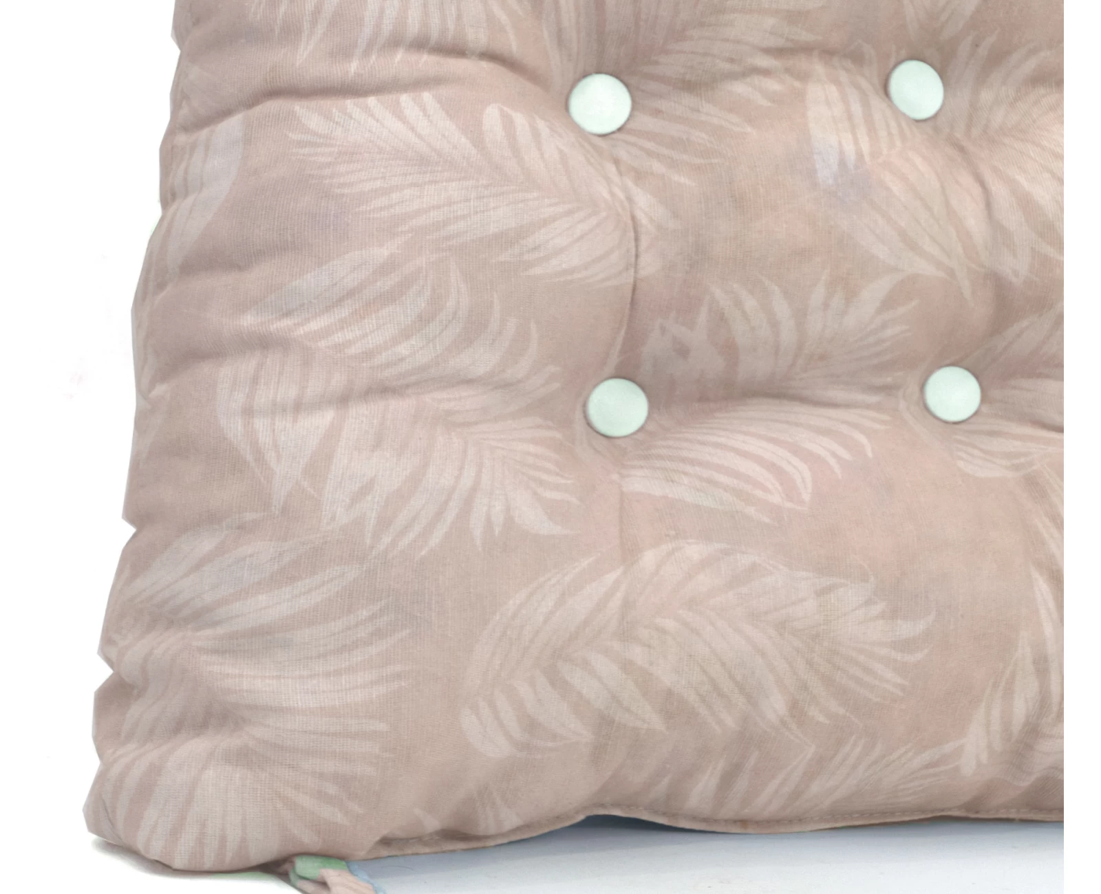 Μαξιλάρι πέταλο κάθισμα μπαμπού - Λονέτα Ύφασμα Frig 301 απόχρωση του σομόν με σχέδιo φύλλα | Mypouf.gr