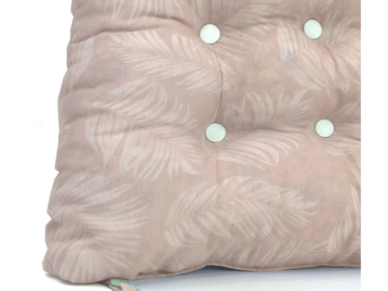 Μαξιλάρι πέταλο κάθισμα μπαμπού - Λονέτα Ύφασμα Frig 301 απόχρωση του σομόν με σχέδιo φύλλα