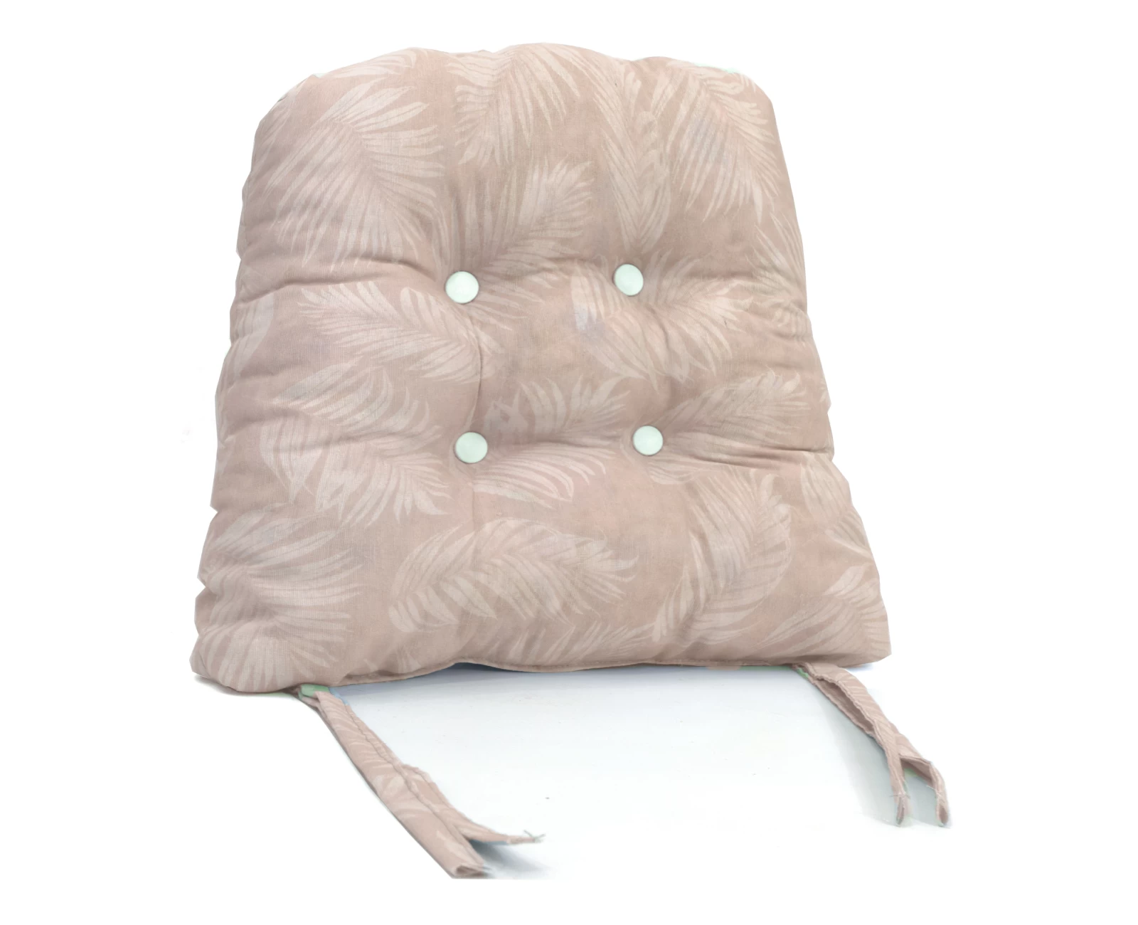 Μαξιλάρι πέταλο κάθισμα μπαμπού - Λονέτα Ύφασμα Frig 301 απόχρωση του σομόν με σχέδιo φύλλα | Mypouf.gr