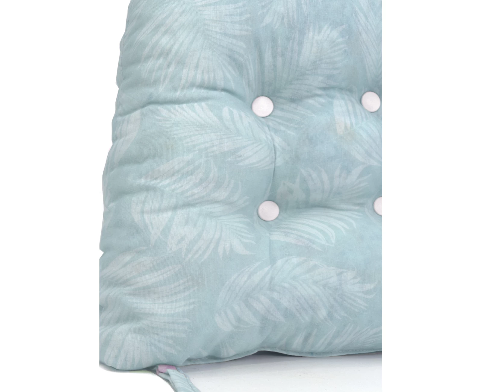 Μαξιλάρι πέταλο κάθισμα μπαμπού - Λονέτα Ύφασμα Frig 601 απόχρωση του γαλάζιου με σχέδιo φύλλα | Mypouf.gr