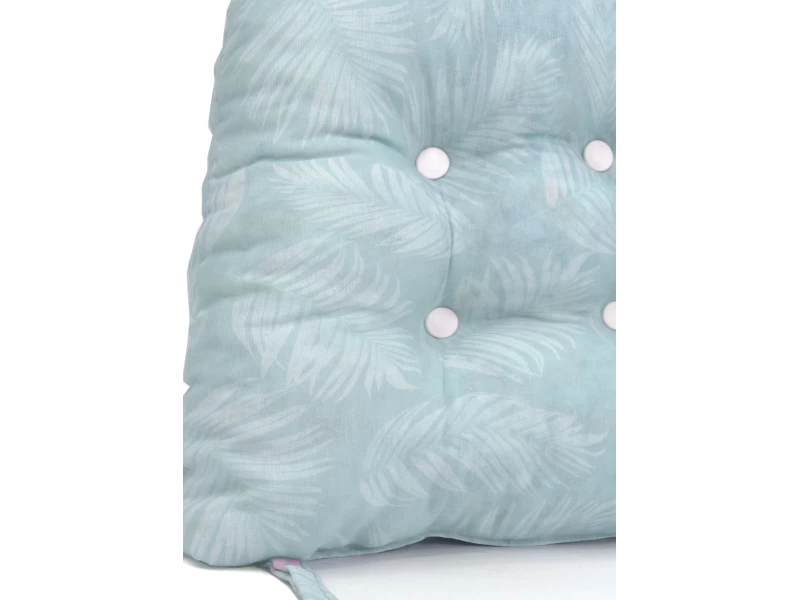 Μαξιλάρι πέταλο κάθισμα μπαμπού - Λονέτα Ύφασμα Frig 601 απόχρωση του γαλάζιου με σχέδιo φύλλα