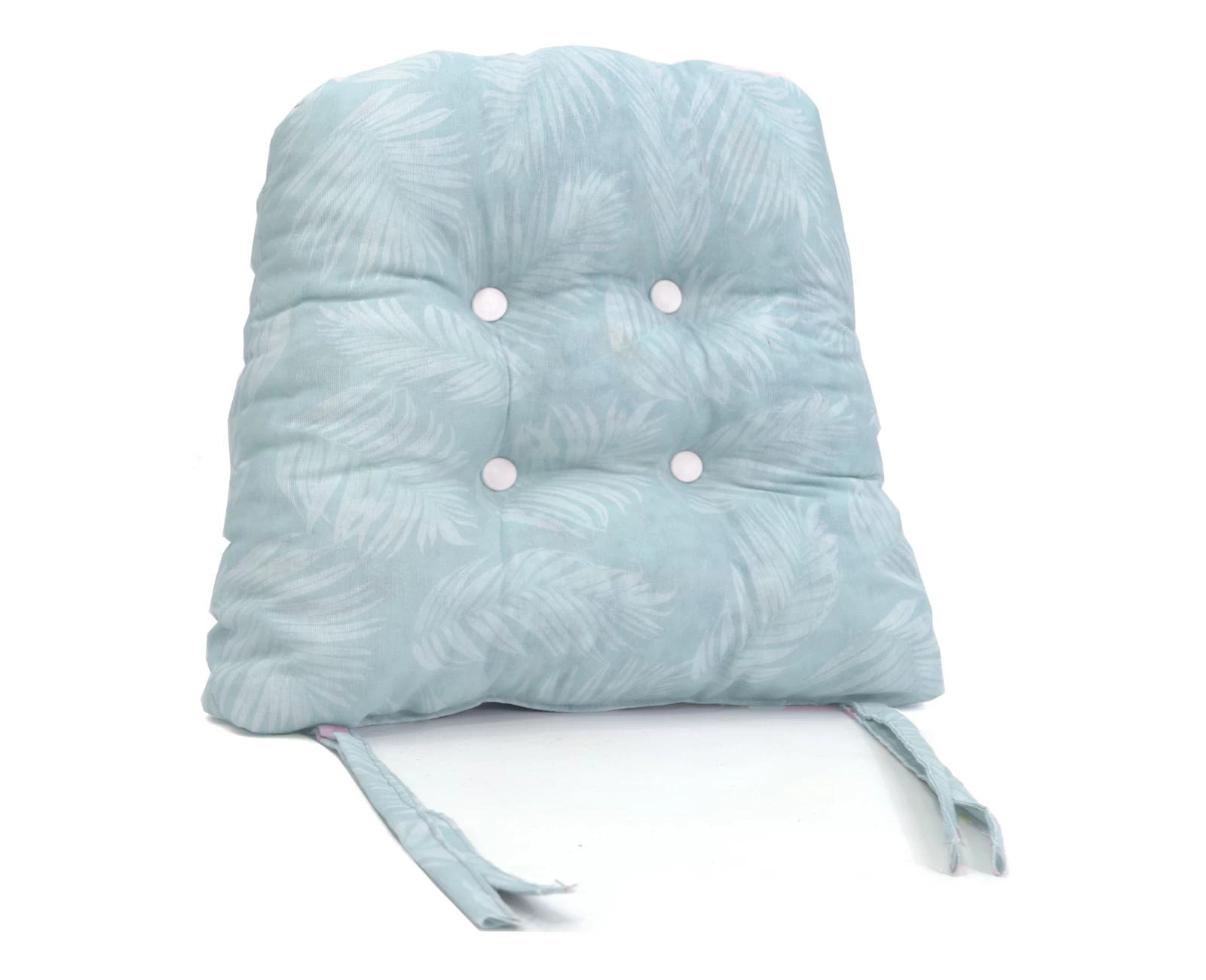 Μαξιλάρι πέταλο κάθισμα μπαμπού - Λονέτα Ύφασμα Frig 601 απόχρωση του γαλάζιου με σχέδιo φύλλα | Mypouf.gr